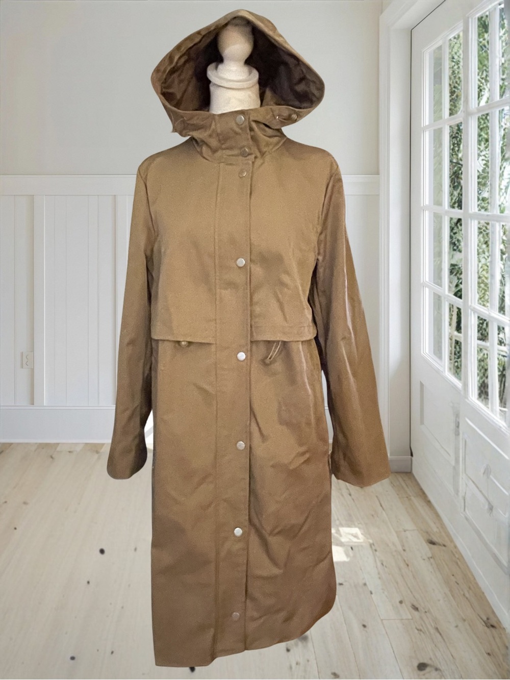 NWT AVEC LES FILLES Women's Fawn Hooded Trench Coat Jacket M - Picture 3 of 15